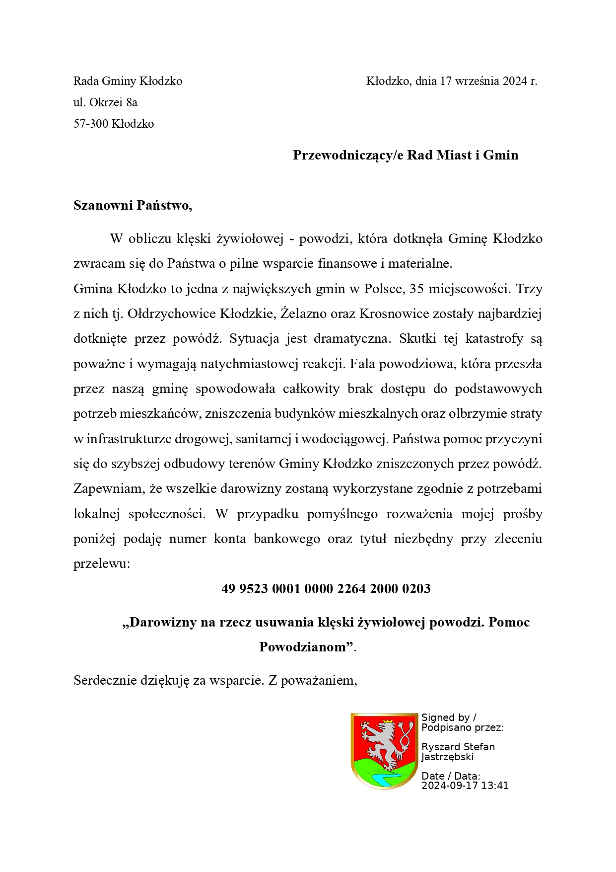 Rada Gminy KłodzkoKłodzko prośba o wsparcie.docx sig page 0001