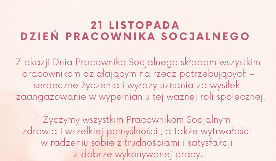 Dzień Pracownika Socjalnego – Życzenia